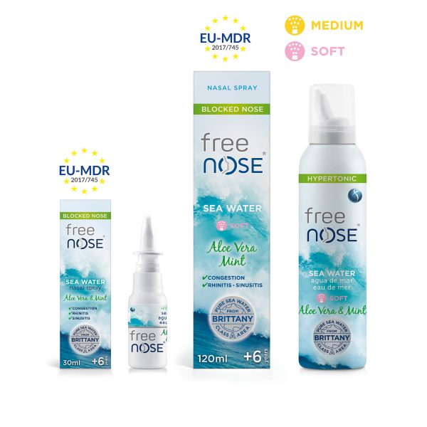 FREE NOSE® AGUA DE MAR HIPERTÓNICA CON ALOE VERA Y MENTA